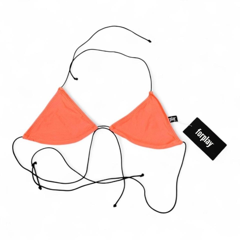 neon orange Forplay string bikini top
